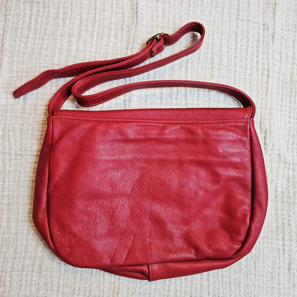 Vintage 80s Libaire California Red Leather Purse - Picture 4 of 11